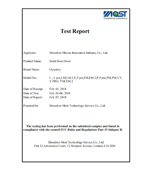 FCC DOC 认证 SDOC证书